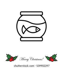 Web line icon. Aquarium.