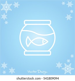 Web line icon. Aquarium.