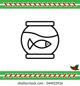 Web line icon. Aquarium.