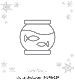 Web line icon. Aquarium.