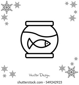 Web line icon. Aquarium.