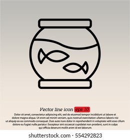 Web line icon. Aquarium.