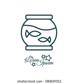 Web line icon. Aquarium.