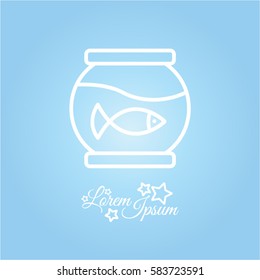 Web line icon. Aquarium.