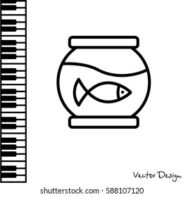 Web line icon. Aquarium.