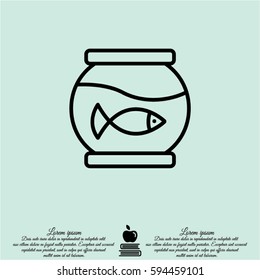 Web line icon. Aquarium.