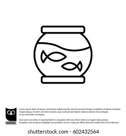 Web line icon. Aquarium.