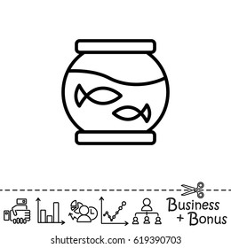 Web line icon. Aquarium.