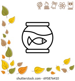 Web line icon. Aquarium.