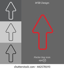Web line icon. Arrow up