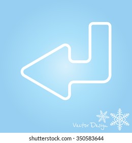 Web line icon. Arrow down -  left