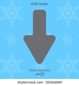 Web line icon. Arrow down
