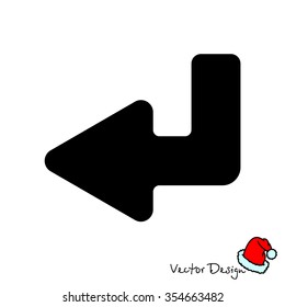 Web line icon. Arrow down -  left