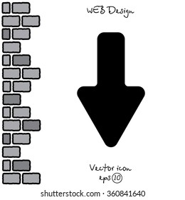 Web line icon. Arrow down