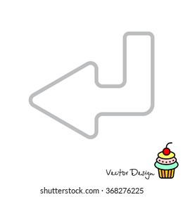 Web line icon. Arrow down -  left