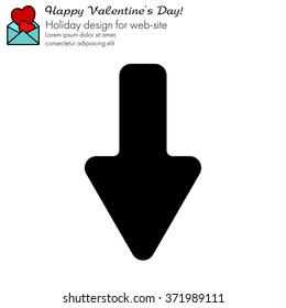 Web line icon. Arrow down