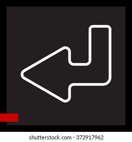 Web line icon. Arrow down -  left