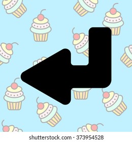 Web line icon. Arrow down -  left