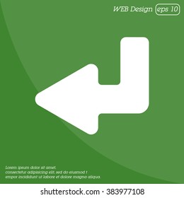 Web line icon. Arrow down -  left