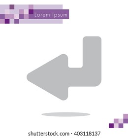 Web line icon. Arrow down -  left