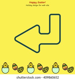 Web line icon. Arrow down -  left