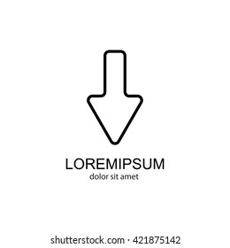 Web line icon. Arrow down