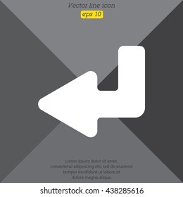 Web line icon. Arrow down -  left