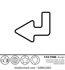 Web line icon. Arrow down -  left
