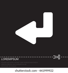 Web line icon. Arrow down -  left