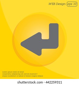 Web line icon. Arrow down -  left