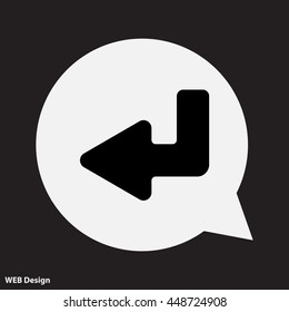 Web line icon. Arrow down -  left