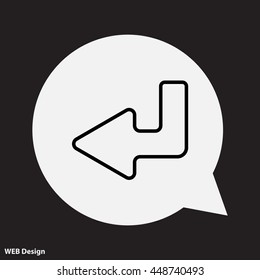 Web line icon. Arrow down -  left