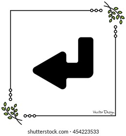 Web line icon. Arrow down -  left