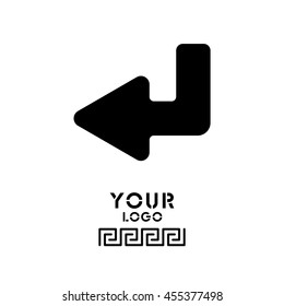 Web line icon. Arrow down -  left