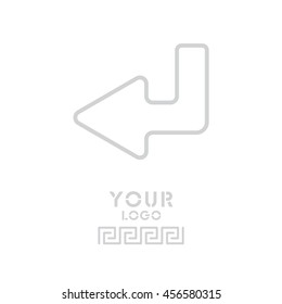 Web line icon. Arrow down -  left