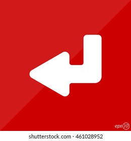 Web line icon. Arrow down -  left