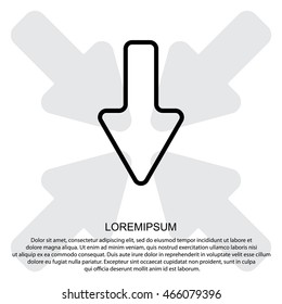 Web line icon. Arrow down