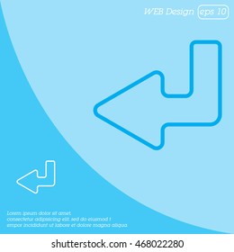 Web line icon. Arrow down -  left