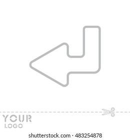 Web line icon. Arrow down -  left