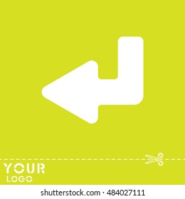 Web line icon. Arrow down -  left