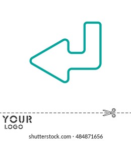 Web line icon. Arrow down -  left