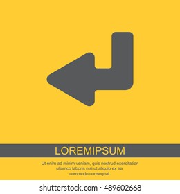 Web line icon. Arrow down -  left