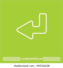 Web line icon. Arrow down -  left