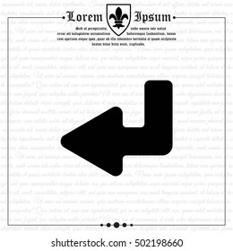 Web line icon. Arrow down -  left