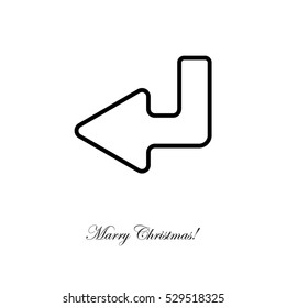 Web line icon. Arrow down -  left