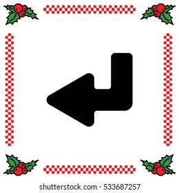 Web line icon. Arrow down -  left