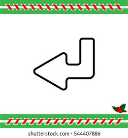 Web line icon. Arrow down -  left