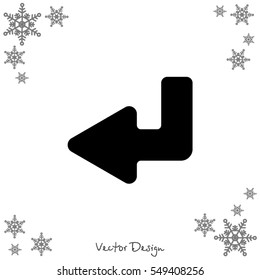 Web line icon. Arrow down -  left