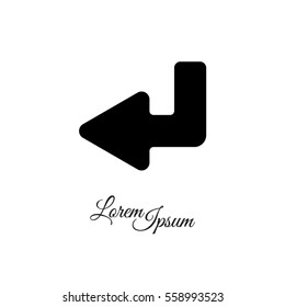 Web line icon. Arrow down -  left