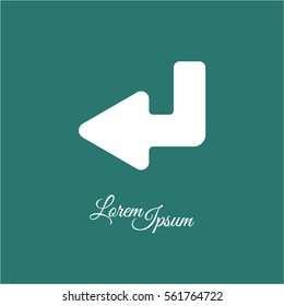 Web line icon. Arrow down -  left
